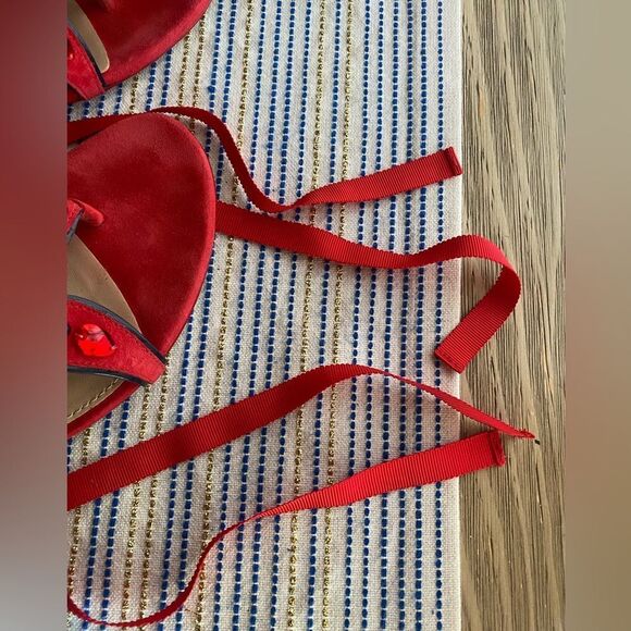 Tory Burch Suede Red Beaded Women's Sandals Sz 9 - Picture 8 of 8